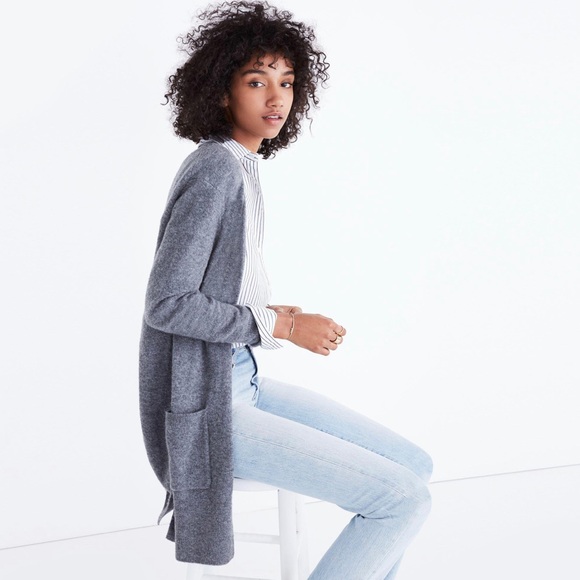 Madewell Sweaters - Madewell Fuzzy Grey Sweater Long Balloon Sleeves